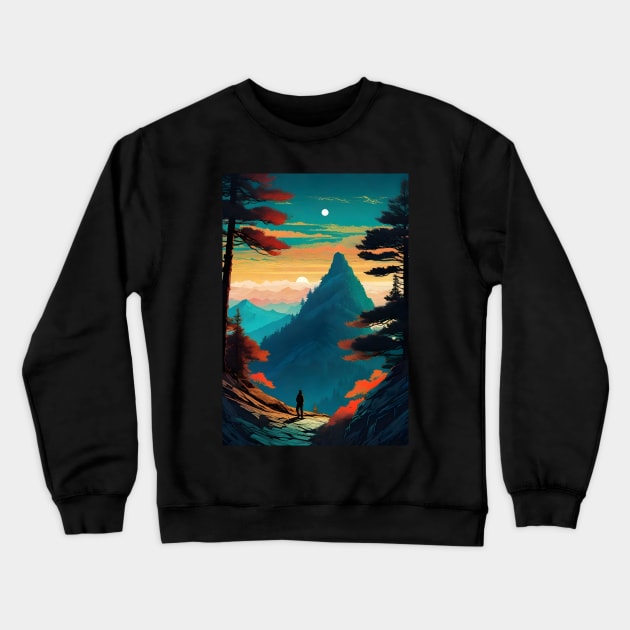 lone hiker Crewneck Sweatshirt by Tree Tees